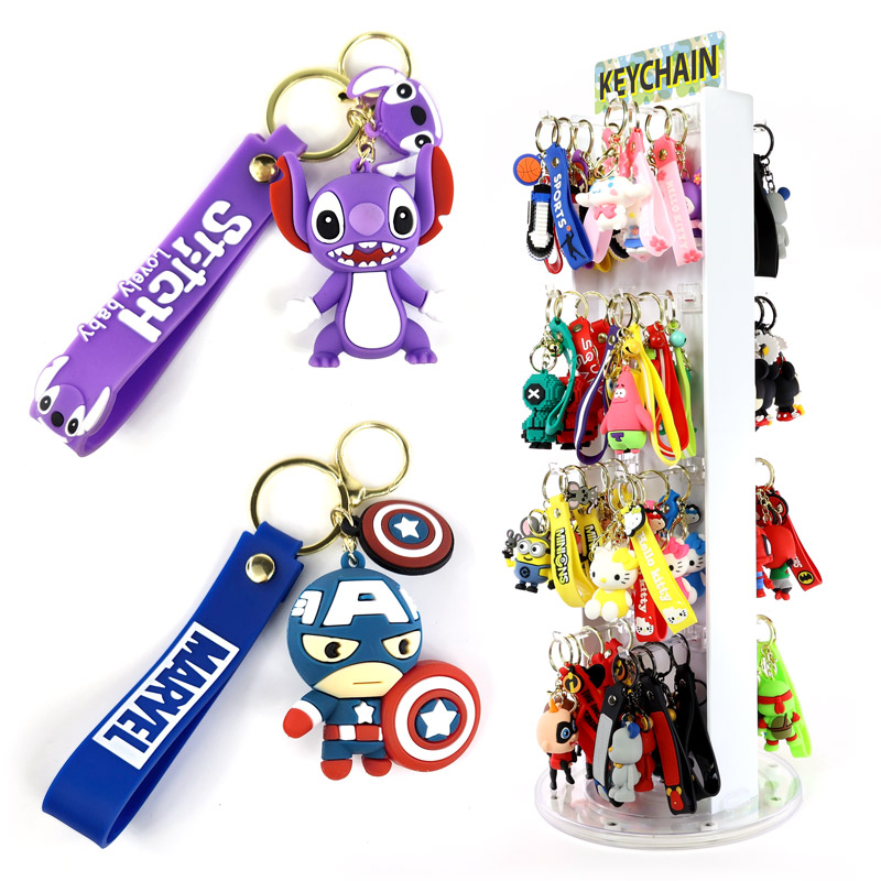 KEY CHAIN #NV-KC-64D2 TWO SIDE PRE-FILLED DISPLAY OF 64