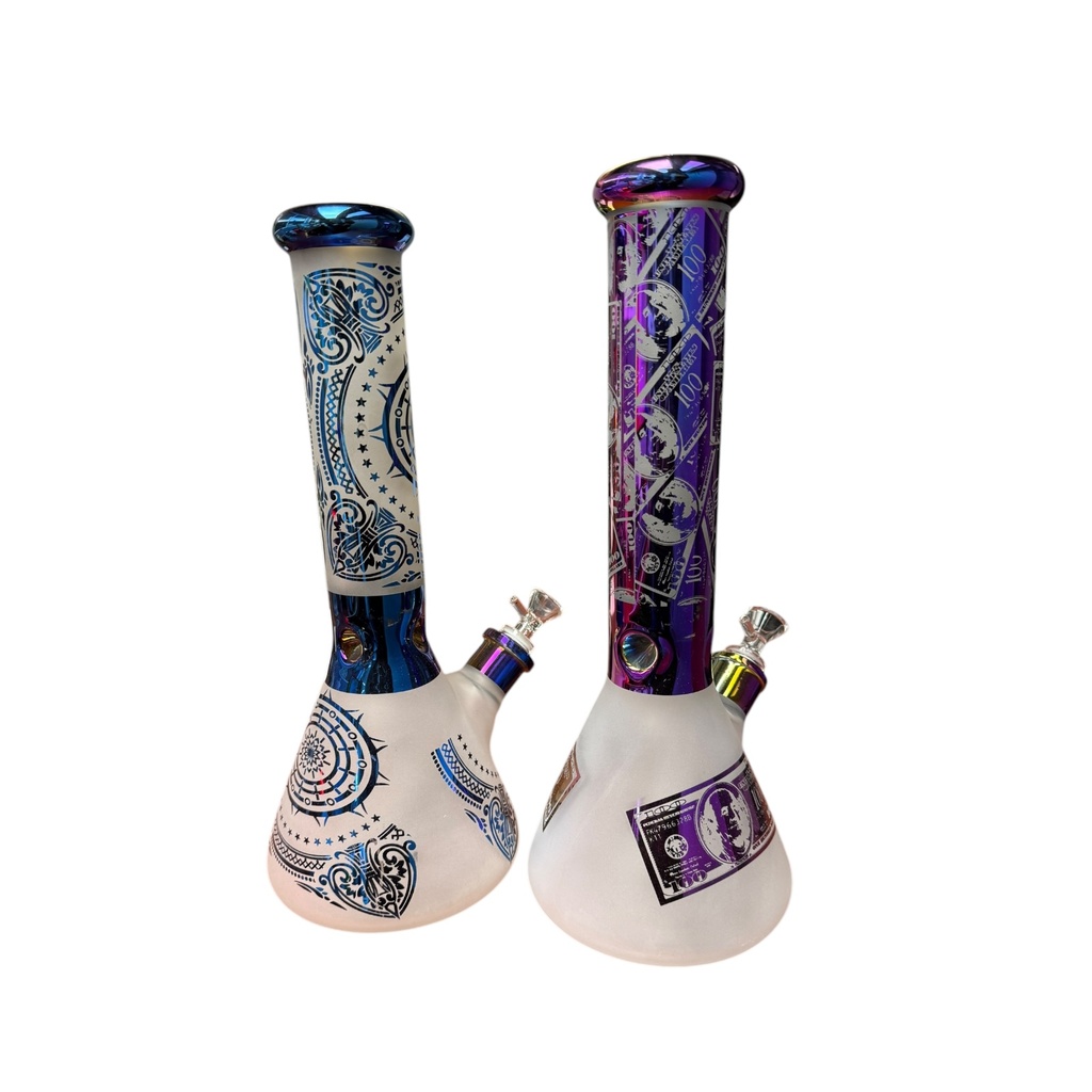 ICED OUT 7MM WATER PIPE ASSORTED DESIGNS 14” #4286996