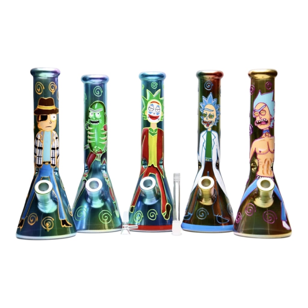 CHARACTERS GLOW IN DARK 7MM WATER PIPE 14” ASSORTED DESIGNS #6333790