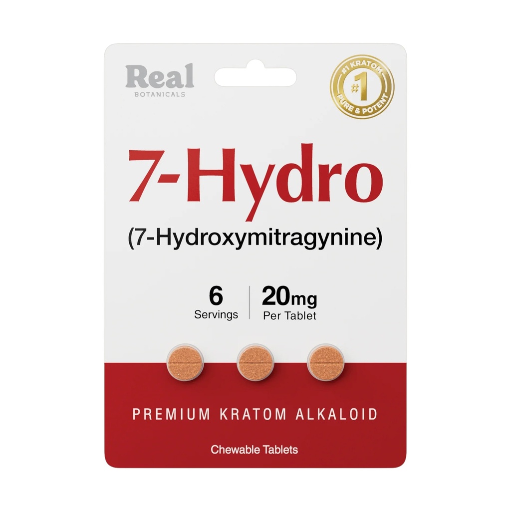 REAL BOTANICALS 20MG 7-HYDRO CHEWABLE TABLETS 3CT