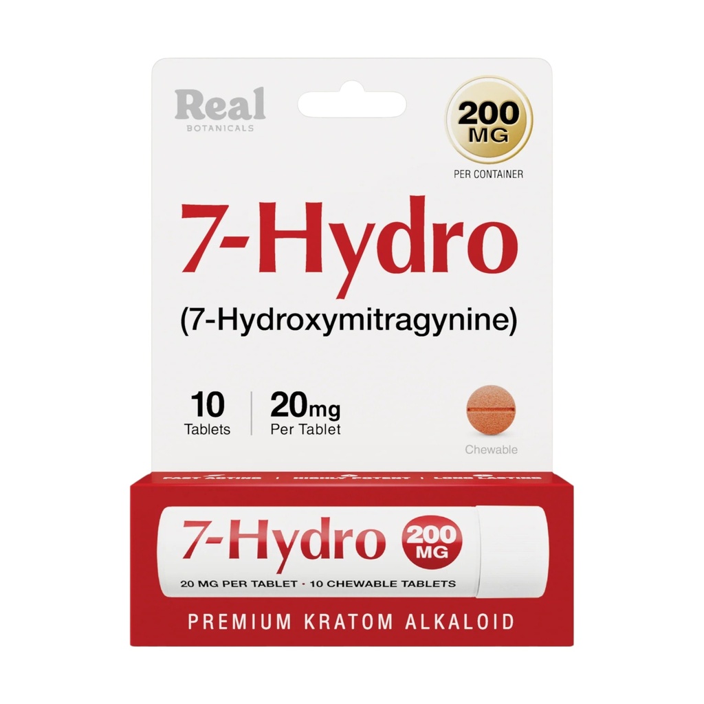 REAL BOTANICALS 20MG 7-HYDRO CHEWABLE TABLETS 10CT